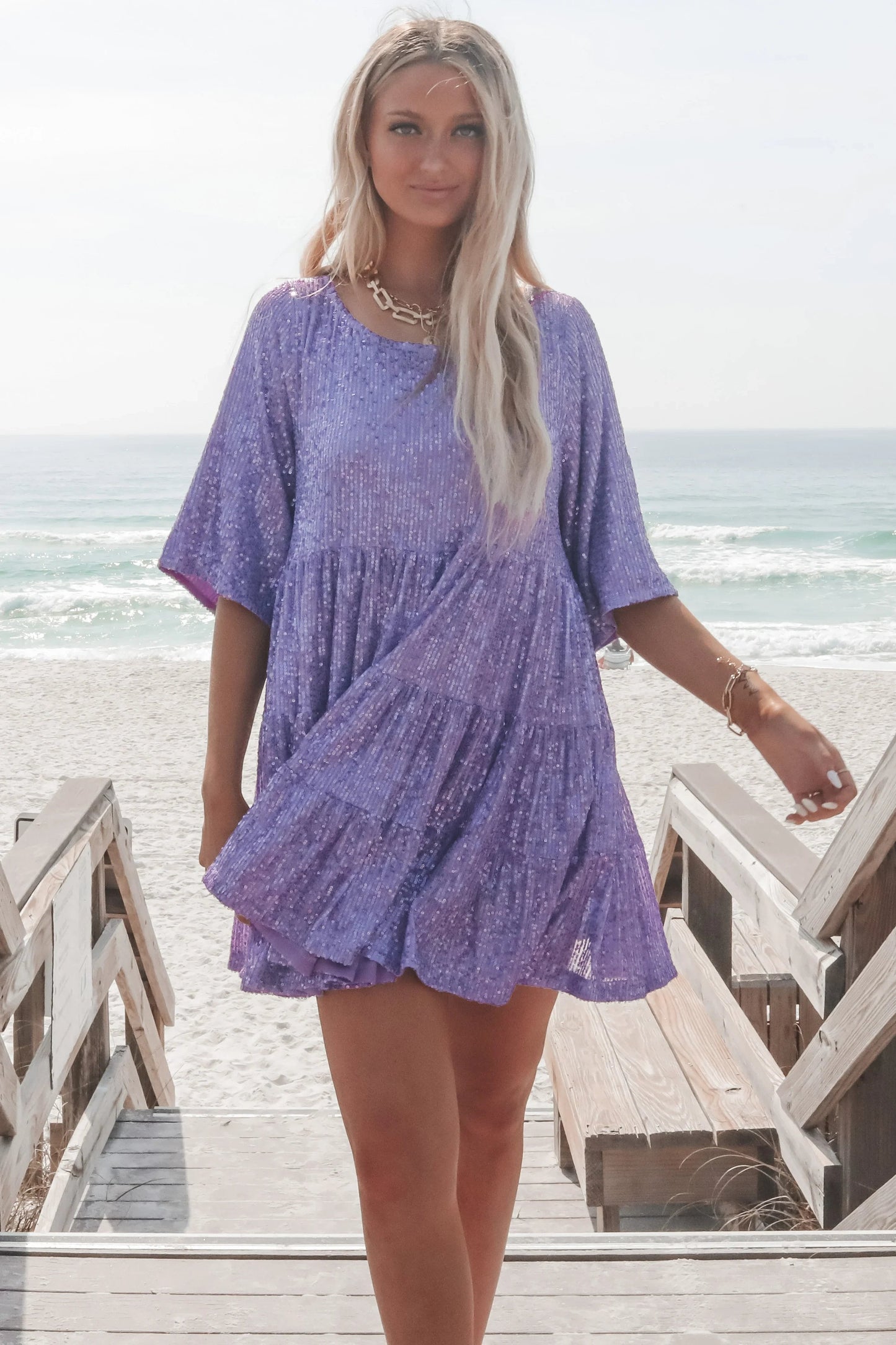 ✨Sequin Baby Doll Dress