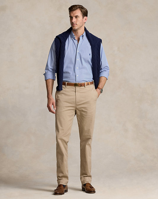 Stretch Classic Fit Chino Trouser Khaki Tan