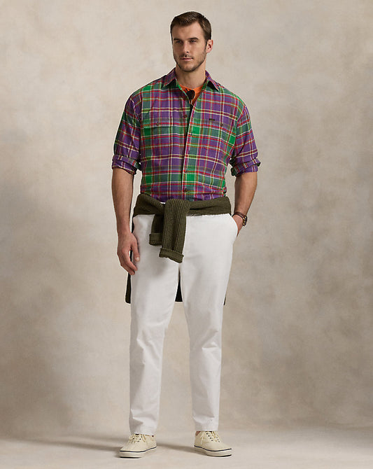 Polo Prepster Classic Fit Trouser Deckwash White
