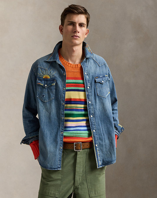 Embroidered Denim Western Shirt Kelley