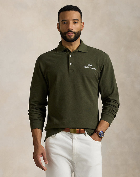 Logo Mesh Polo Shirt Alpine Heather